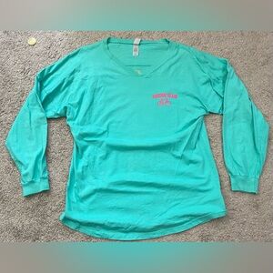 Teal V-Neck Cotton Shirt
